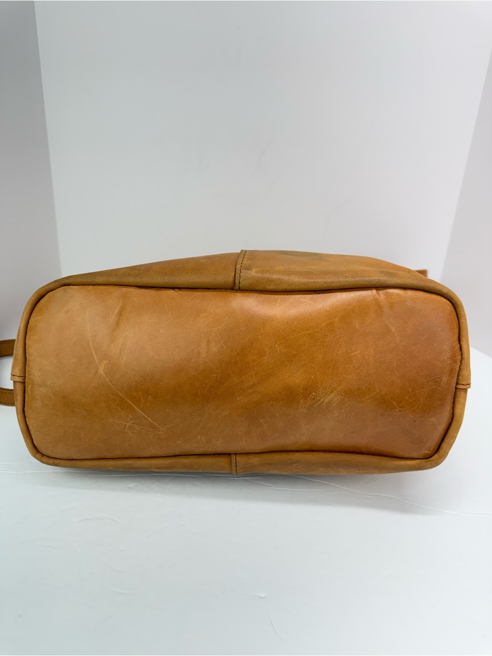 ABLE Alem Cognac Tan Leather Utility Tote Bag - Picture 7 of 13